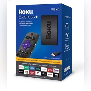 Roku Express+ HD Streaming Device New open box and the box Alittle damage